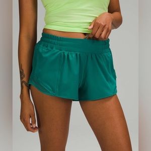 Lululemon Teal Lagoon Hotty Hot Shorts Low Rise 2.5” Inseam